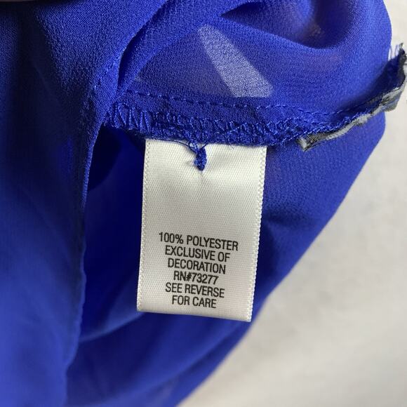 Womens Sheer Chiffon Tunic Top Sz M Cobalt Blue Whimsigoth‎ Fairy Grunge Witchy - Picture 12 of 15